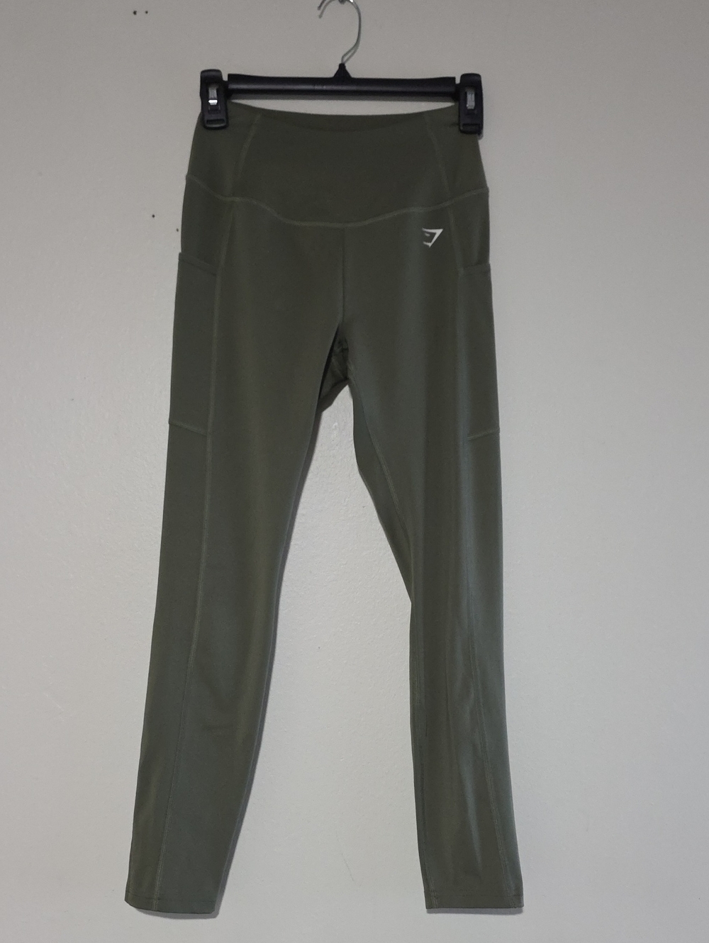 Gymshark Olive Yoga Leggings with Side Pockets